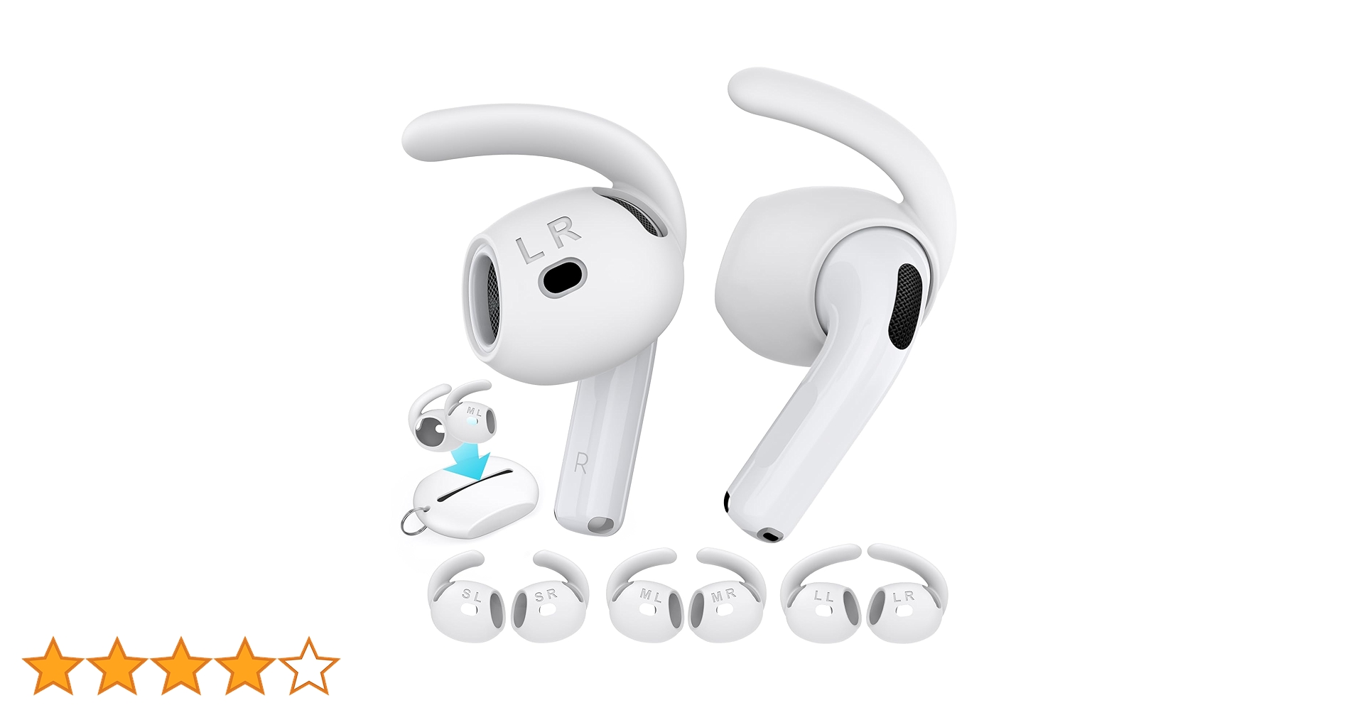 AirPods 4 ANC 本体 イヤーピース・保護ケース付き Amazon | 【4個入り】AMAPC for AirPods 4 イヤーピース 2024